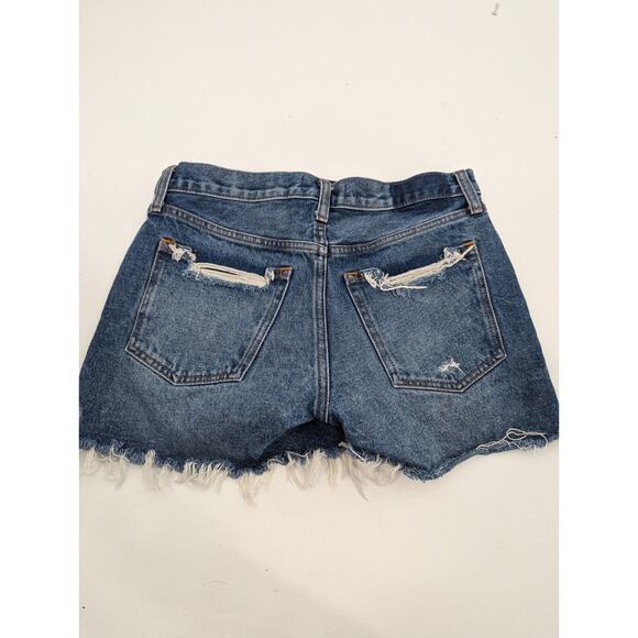 Abercrombie Fitch SZ 26 2 Mid Rise Boyfriend Denim Distressed Jean Shorts - Picture 4 of 7